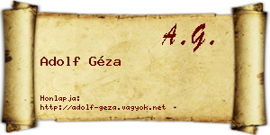 Adolf Géza névjegykártya