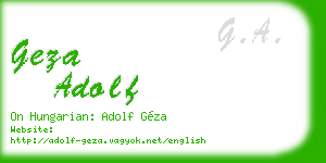 geza adolf business card