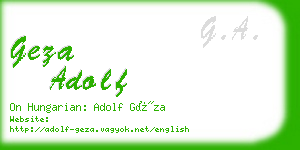 geza adolf business card